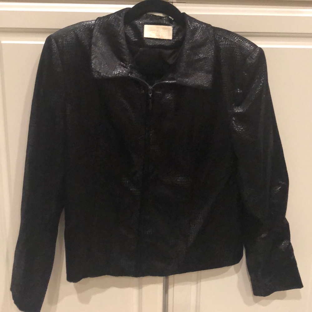 Cache Black Faux Snake Print Jacket - image 1